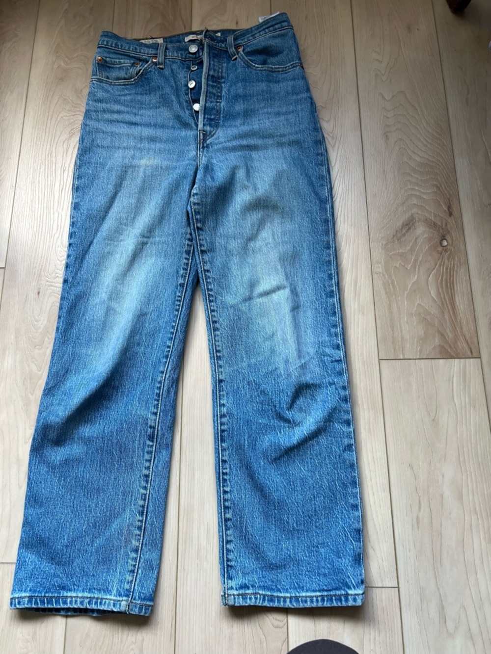 Levi's Straight-Leg Jeans in Mid Blue Denim